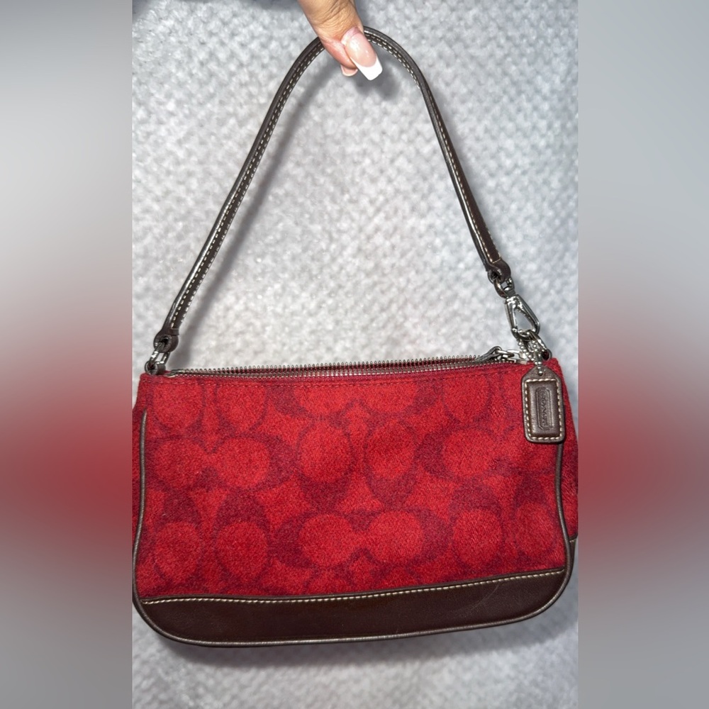 Coach red wool Demi vintage bag